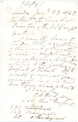 Copy of a letter from Brian Houghton Hodgson to the East India Company