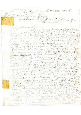Letter from Brian Houghton Hodgson to H Piddington of the Asiatic Society