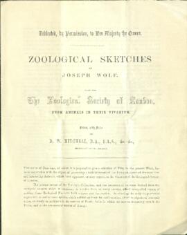 Publicity details for subscribers of Zoological Sketches by Joseph Wolf